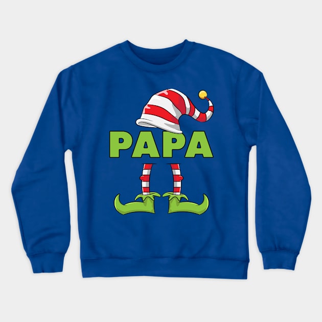 Papa Elf Funny Couples Christmas Costume Gift Crewneck Sweatshirt by teeleoshirts